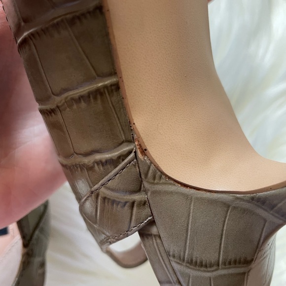 ZAC ZACPOSEN Point Toe Kitten Heeled Slingback Pumps In Croc Print Size 7.5 - Picture 7 of 11